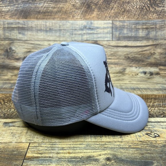 Cheyenne Frontier Days Rodeo Mens Trucker Hat Grey Snapback Wyoming Cowboy Cap - Picture 4 of 8